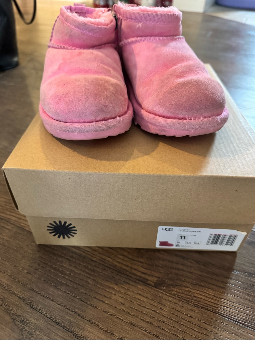 UGG Kids Pink Suede Plush-Lined Boots
